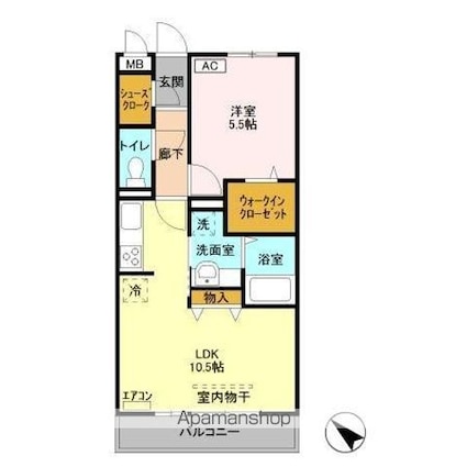 オズシティ[1LDK/41.67m2]の間取図