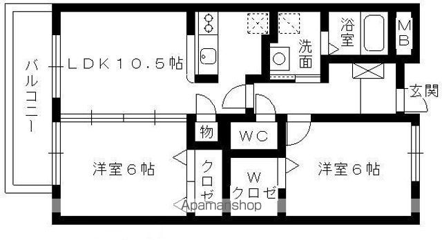 【シャルマンローズ黒瀬Ⅱの間取り】