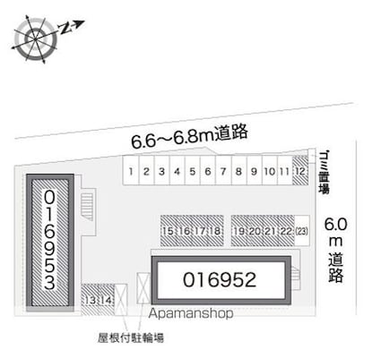 レオパレスサニースクエアーＢ[1K/23.18m2]の配置図