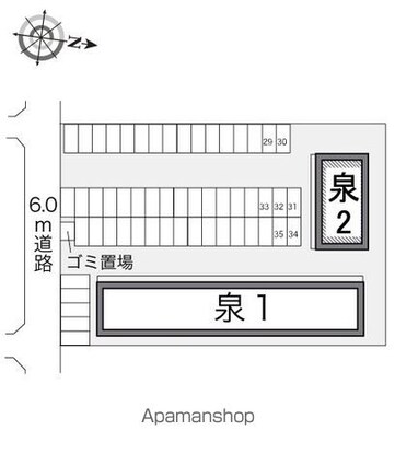 レオパレス泉２[1K/23.72m2]の配置図