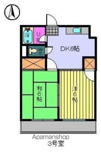 第１３杉フラット[2DK/36.45m2]の間取図