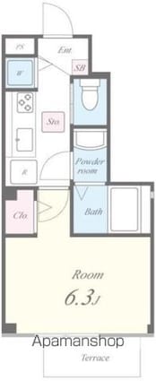 コンフォート・サイト[1K/23.39m2]の間取図