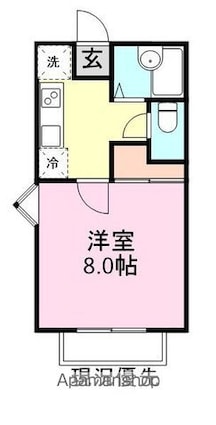 コーポスカイラーク[1K/24.6m2]の間取図