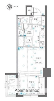ＺＯＯＭ高田馬場[2K/30.6m2]の間取図