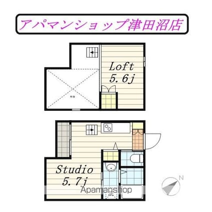 グランプラス幕張[1R/18.74m2]の間取図
