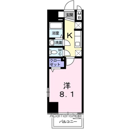 Ｍ＆Ｋ．ホープマンション[1K/26.4m2]の間取図