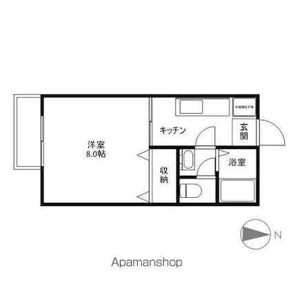 アドミラブールコート[1K/27.08m2]の間取図