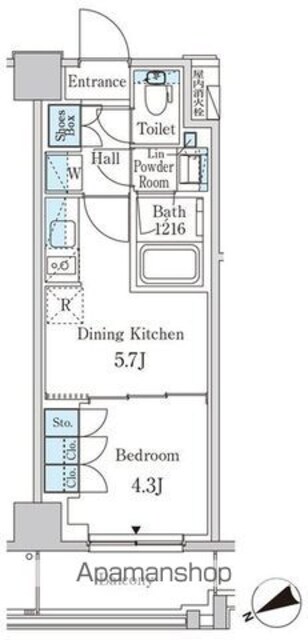 パークアクシス下北沢[1DK/27.29m2]の間取図