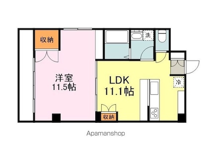 クレスト明治町[1LDK/53.94m2]の間取図