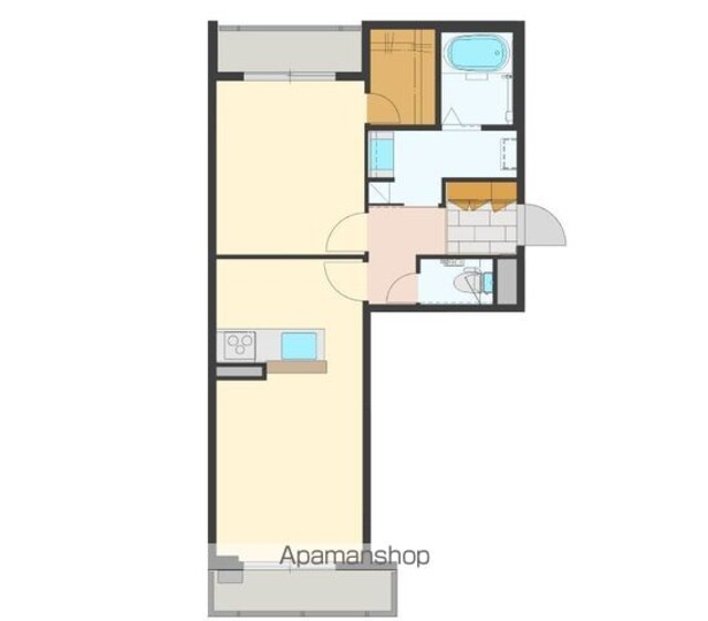 コスモ　ラ・ペ[1LDK/45.58m2]の間取図
