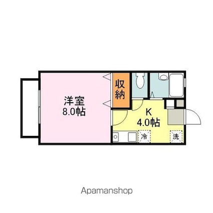 ブルーダイアモンドＢ[1K/26.5m2]の間取図