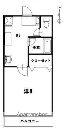 コーポラスふじ[1K/25.2m2]の間取図