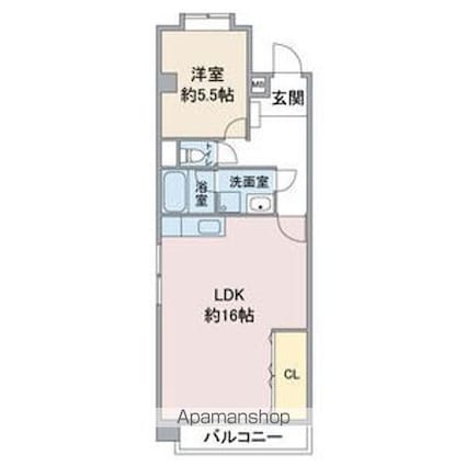 フジパークハイツ[1LDK/50.86m2]の間取図