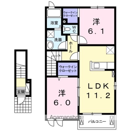 ハオスエーデルワイス　Ⅲ[2LDK/57.64m2]の間取図