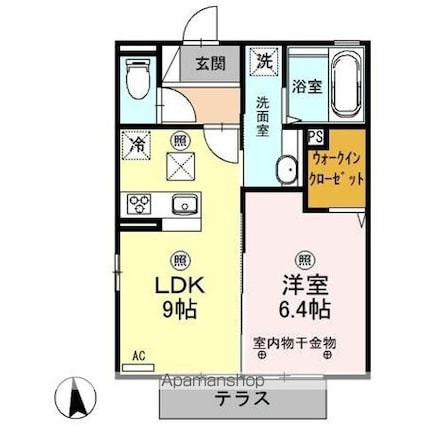 サンモール　Ｆ[1LDK/40.07m2]の間取図