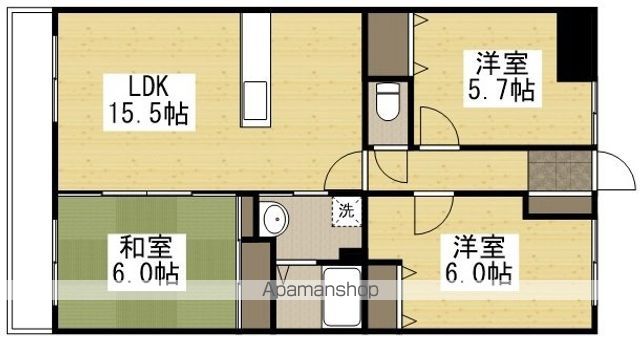 エヴァーワン玉島の間取り写真
