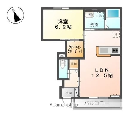 Ａｍｏｕｒ　Ａｙａ[1LDK/45.46m2]の間取図