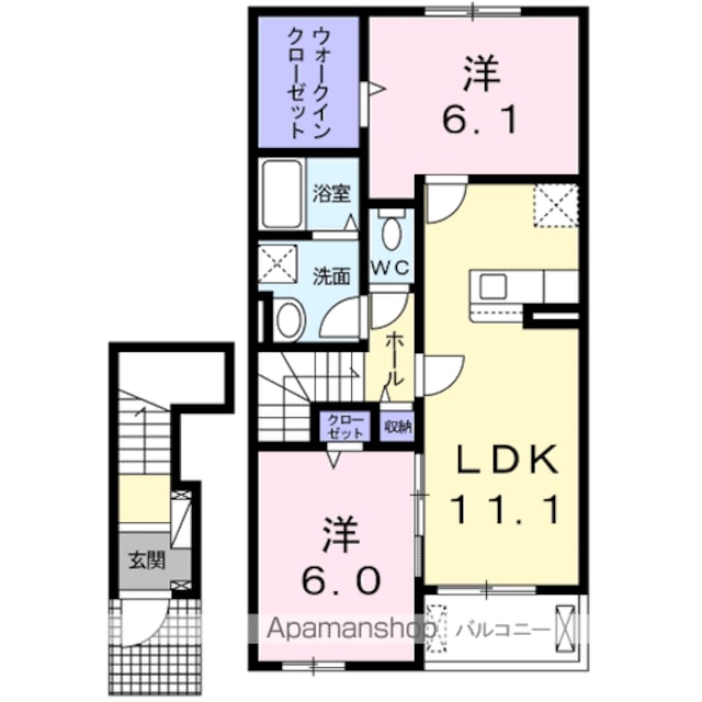 ＫＨＹレジデンス[2LDK/58.64m2]の間取図