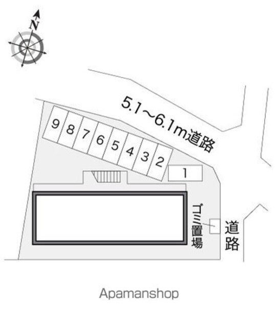 レオパレスカルフール[1K/20.28m2]の配置図