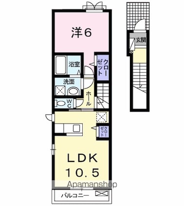 ベル・オーブ[1LDK/45.07m2]の間取図