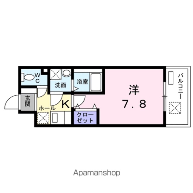Ｂｅｌｌｅ　Ｆｌｅｕｒ　中板橋[1K/25.36m2]の間取図
