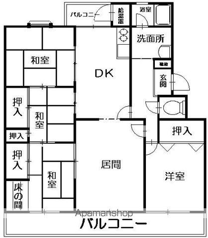 【奈多団地２６棟の間取り】