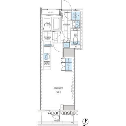 ザ・パークワンズ神田[1R/28.69m2]の間取図