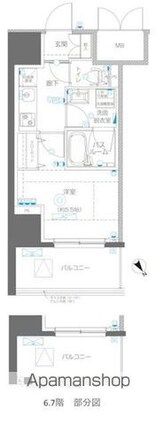 アルファレジデンシア南千住[1K/25.72m2]の間取図