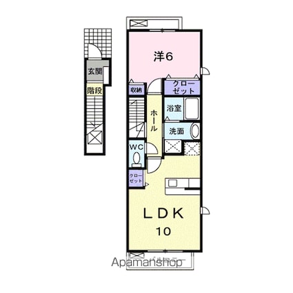 リベラシオン　Ⅱ[1LDK/42.8m2]の間取図