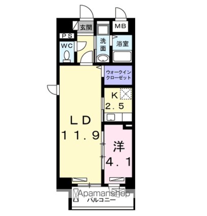 ラフレシール　トレス[1LDK/44.55m2]の間取図