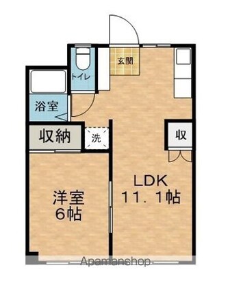 エーデルハイツ[1LDK/37.09m2]の間取図