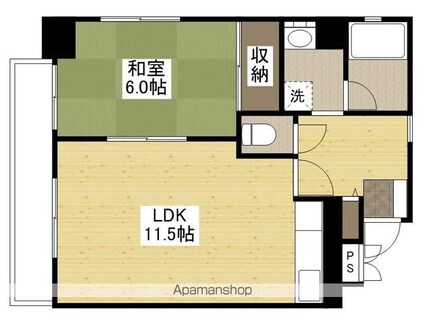 グレイスＫＩＭＵＲＡ[1LDK/45m2]の間取図