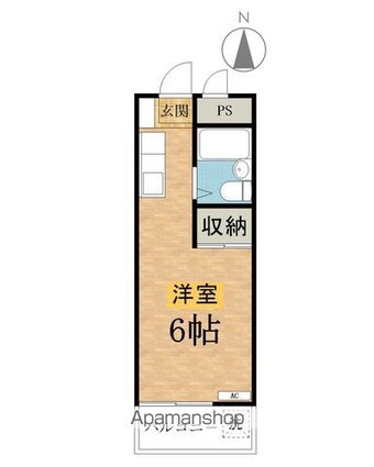 グリーンハイム桜塚[1R/18.9m2]の間取図