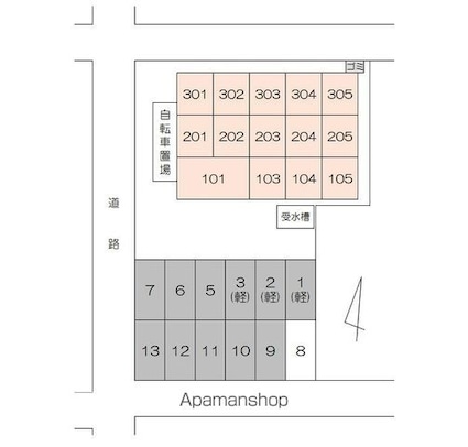 香川県高松市扇町１丁目[1K/26.4m2]の配置図