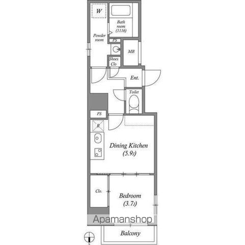 大阪市西区西本町のマンションの間取り