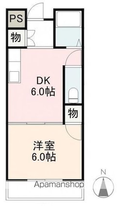 伊鍋ハイツ[1DK/31.87m2]の間取図