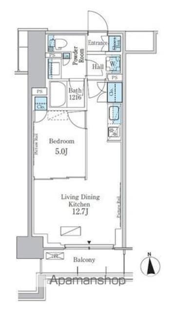東京都新宿区百人町３丁目[1LDK/42.35m2]の間取図