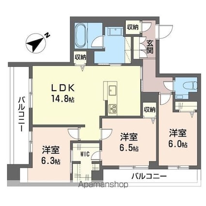 エターナル高松[3LDK/83.25m2]の間取図