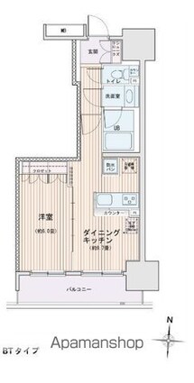 エスティメゾン錦糸町Ⅱ[1LDK/40m2]の間取図
