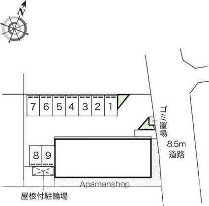 レオネクストコンフォート草戸[1K/23.61m2]の配置図