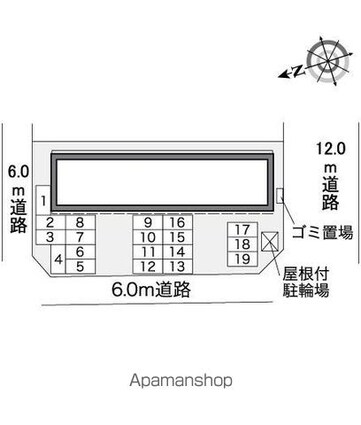 レオパレスＮ　フロント[1K/28.02m2]の配置図
