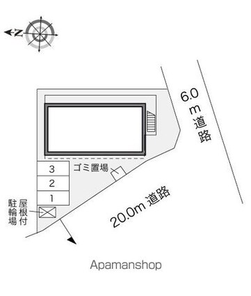 千葉県松戸市大金平５丁目[1K/22.35m2]の配置図