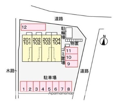 ヴィラ　ヒロタ　Ｃ[1LDK/50.66m2]の配置図