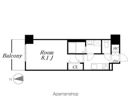 愛知県名古屋市西区新道２丁目[1K/24.94m2]の間取図