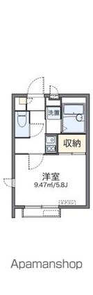 レオパレス羽根木[1K/19.87m2]の間取図