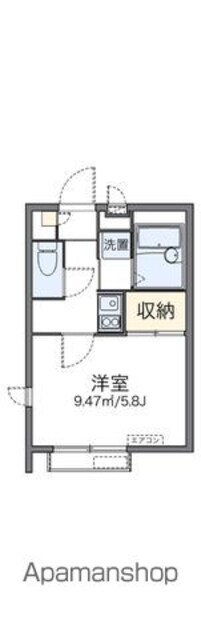 レオパレス羽根木[1K/19.87m2]の間取図