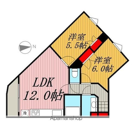 レジディア三軒茶屋[2LDK/52.53m2]の間取図