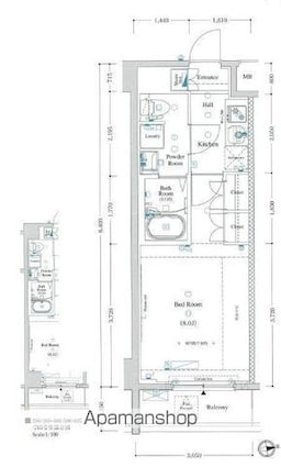 ＡＲＫＭＡＲＫ上北沢[1K/25.26m2]の間取図