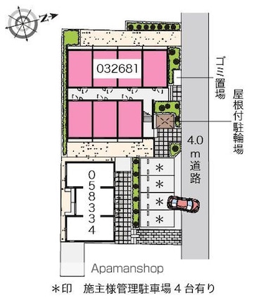 レオパレスジュネス[1K/19.87m2]の配置図
