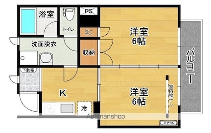 ガーデンテラス細沼Ａ[2K/36.89m2]の間取図